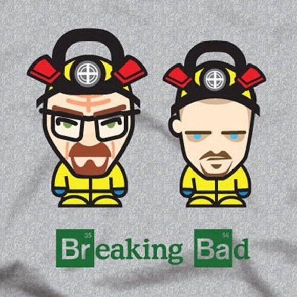 New! Breaking Bad Walter White & Jesse Cartoon T-Shirt AMC TV - Picture 2 of 2